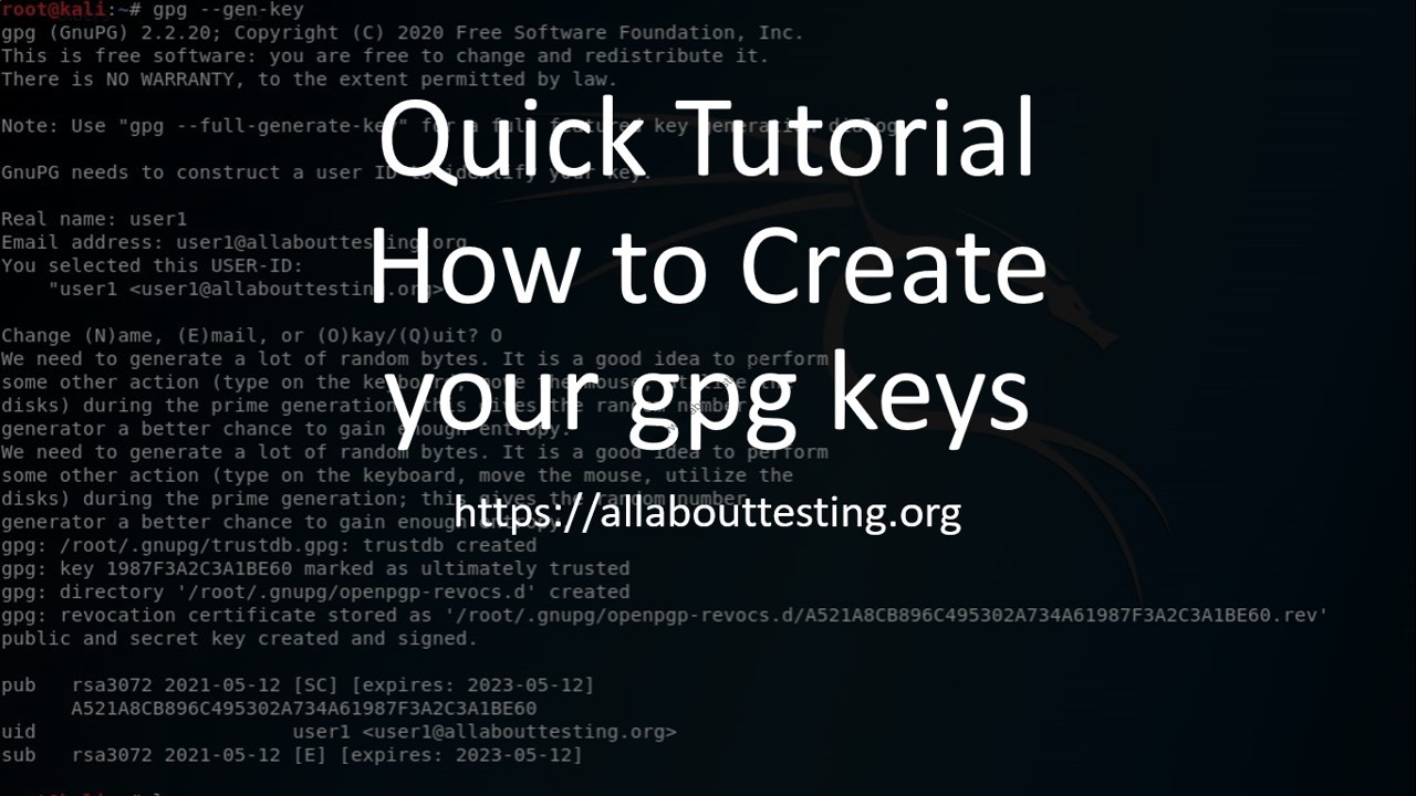 creategpgkeys All About Testing