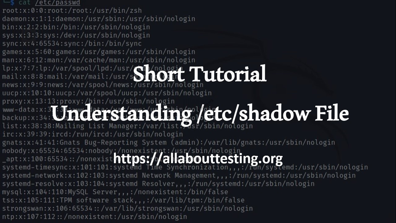 Short Tutorial: Understanding /etc/shadow file | All About Testing