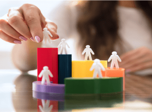 colorful building blocks and customers