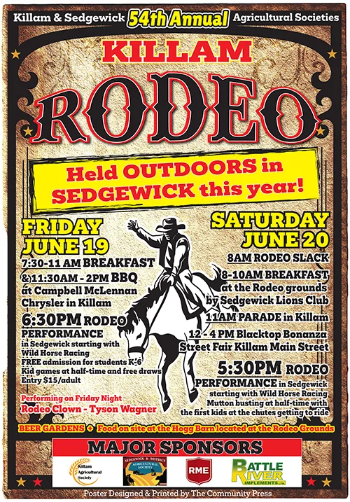 2026 Killam Rodeo – In Sedgewick this year!