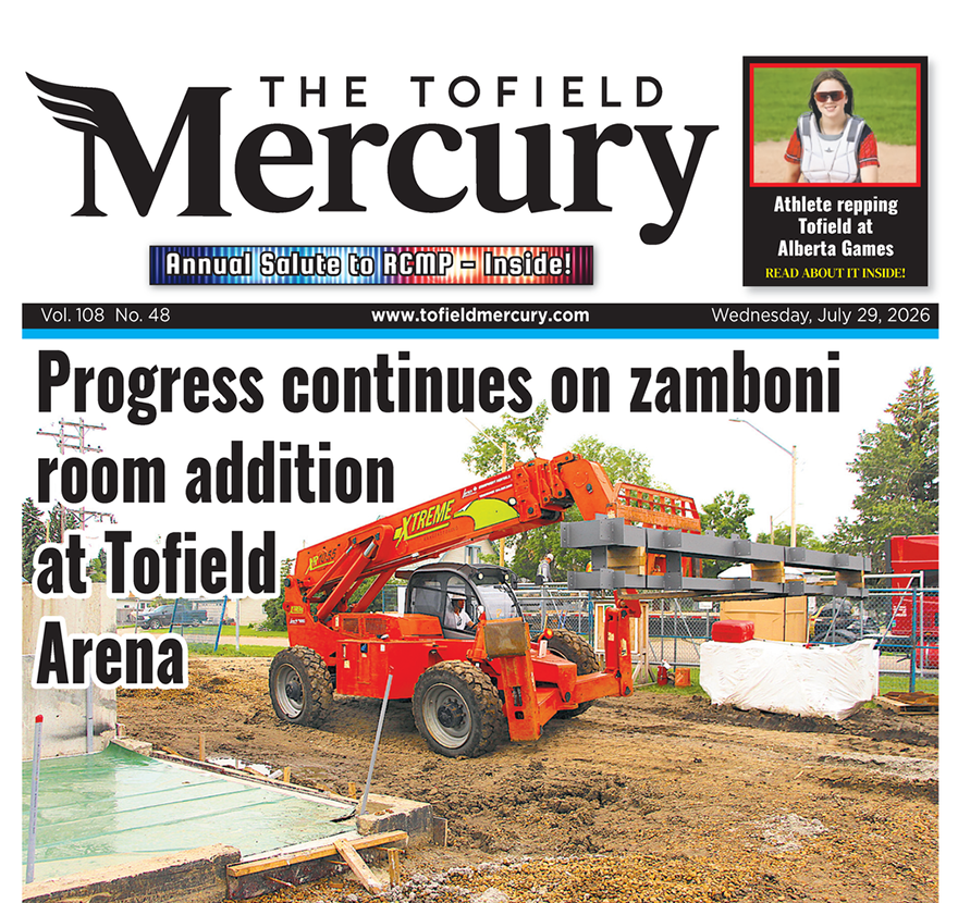 Progress continues on zamboni room addition at Tofield Arena – the July 29 Mercury is out now!