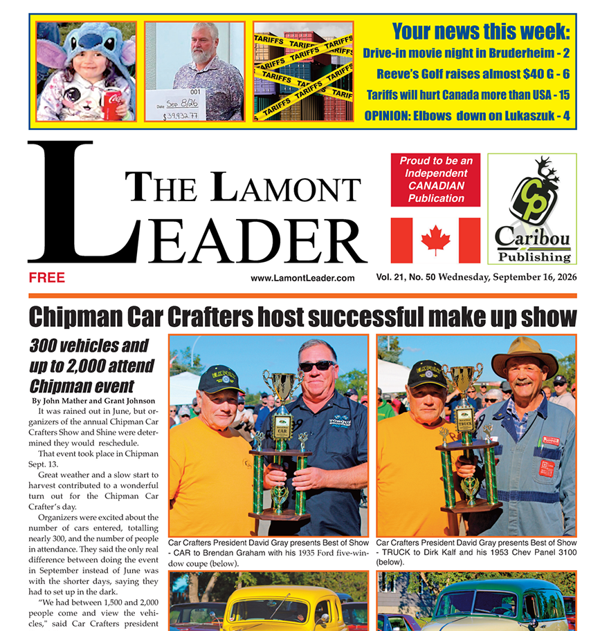 Chipman Car Crafters host successful event – read the Sept 16 Lamont Leader!