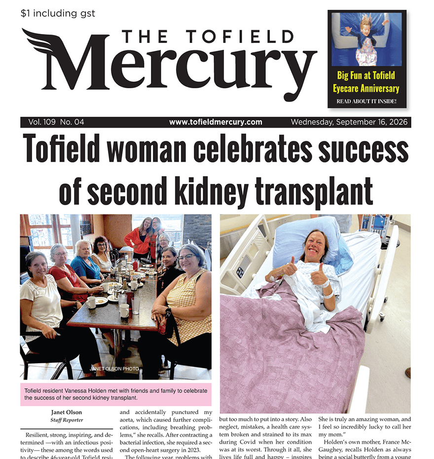 Tofield woman celebrates success of second kidney transplant – Sept 16 Tofield Mercury