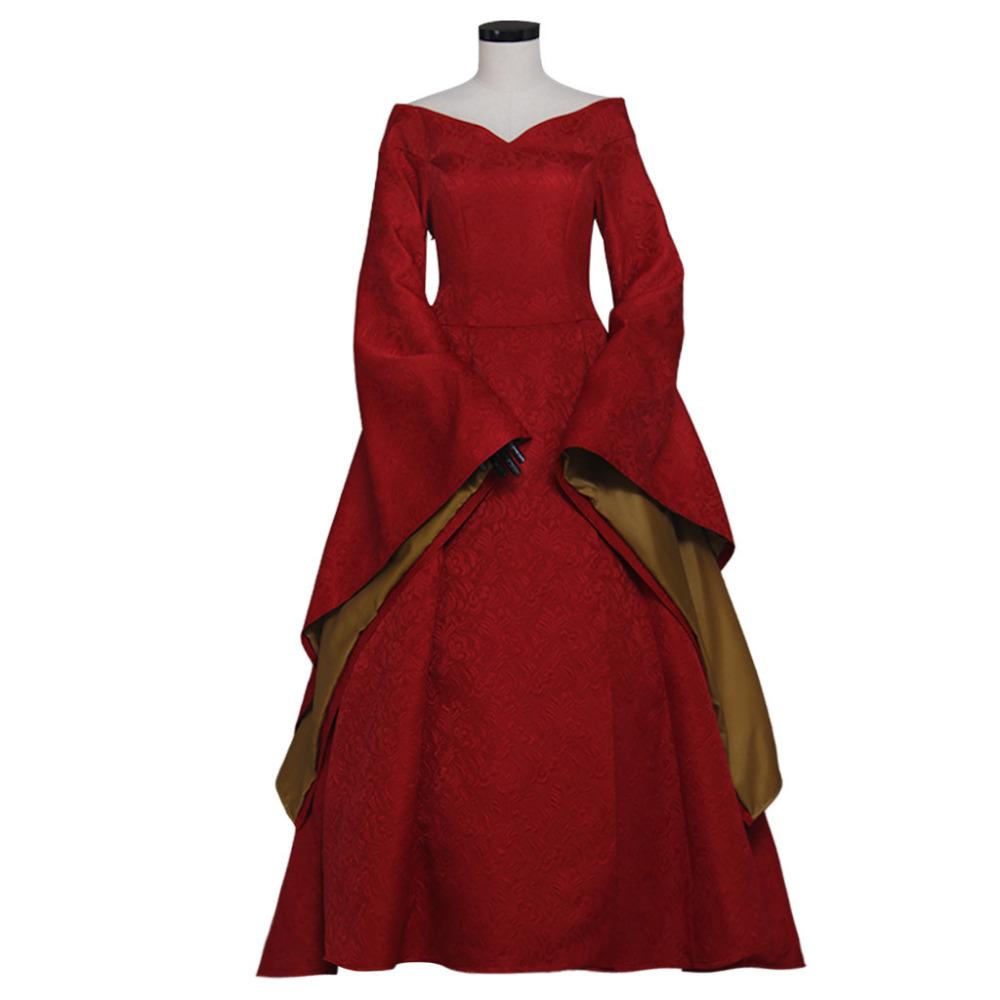 Cersei Lannister Red Medieval Renaissance Ball Cosplay Costume