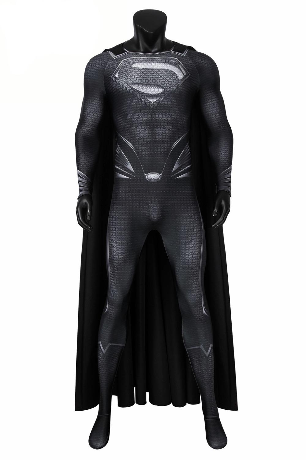 Superhero Black Jumpsuit Cloak Costume Cosplay