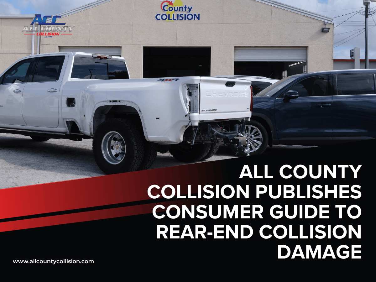 Rear-end collision damage to a vehicle