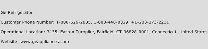 Ge refrigerator contact number