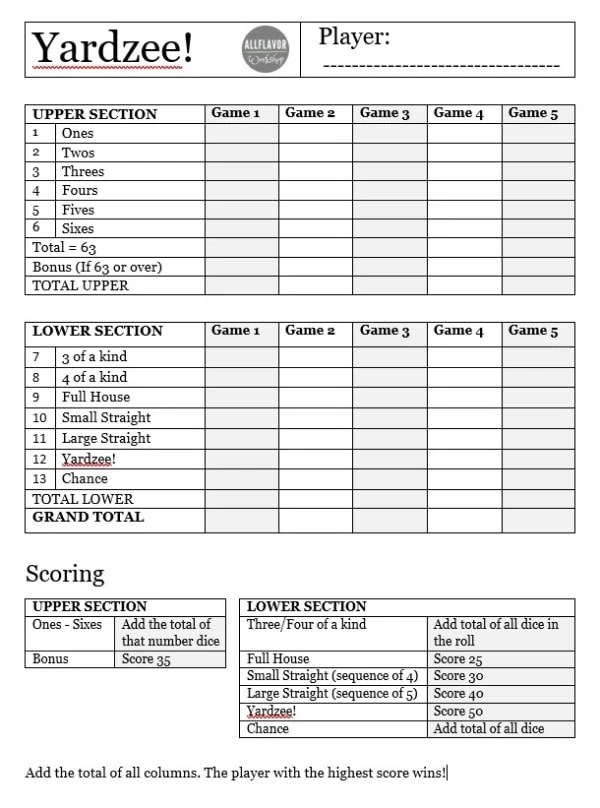 diy yardzee yard dice step by step free score card allflavor workshop