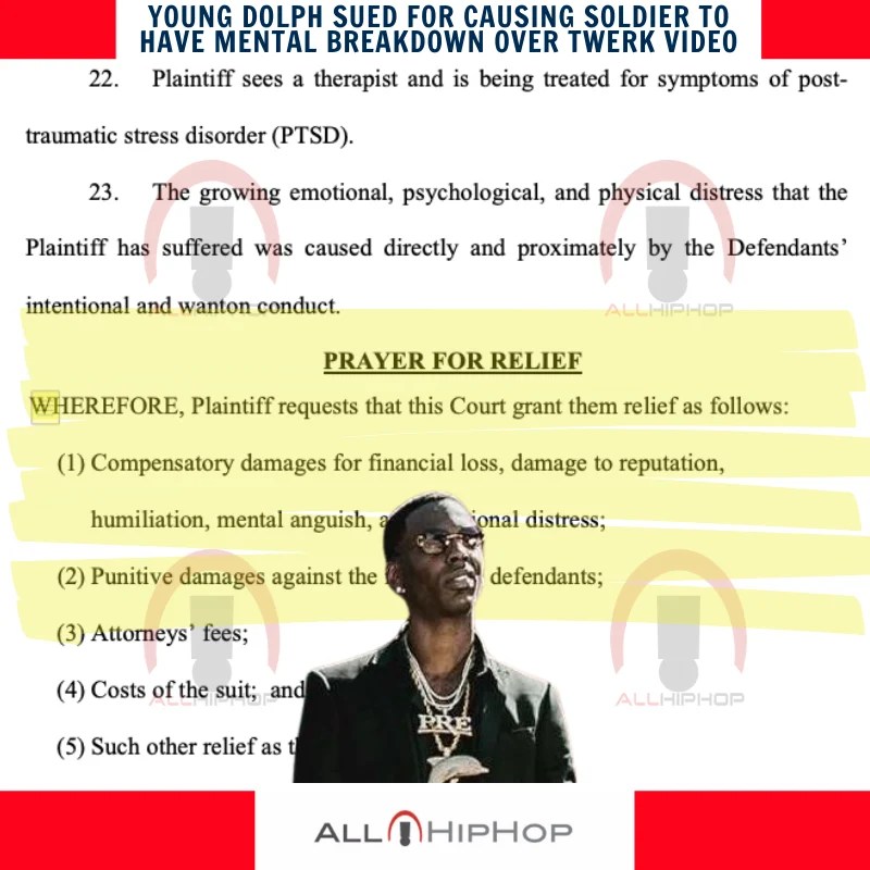Young Dolph Sued For Causing Soldier To Have Mental Breakdown Over Twerk Video