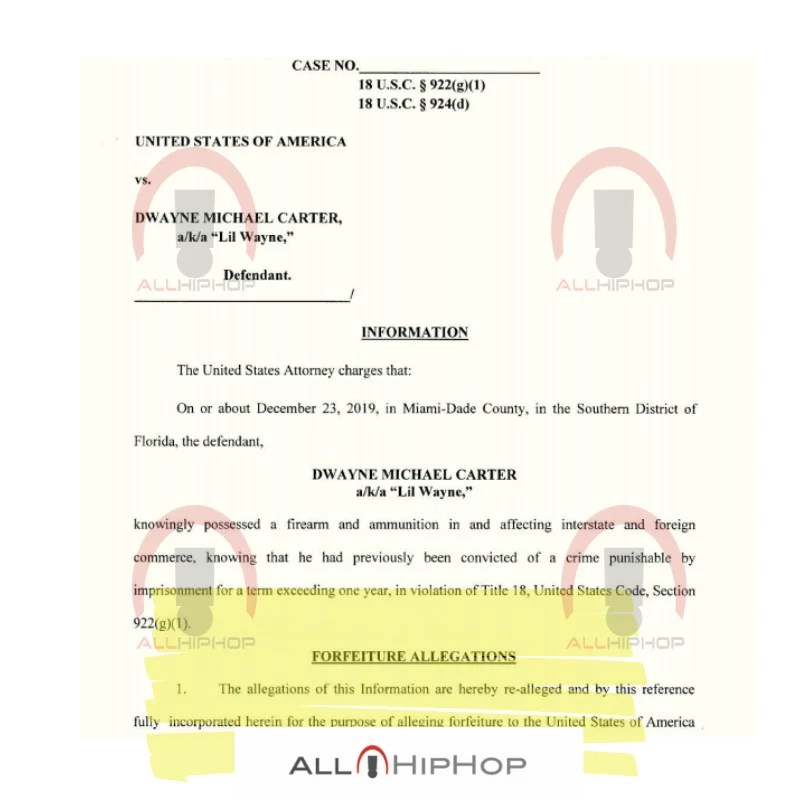 Lil Wayne Charged For Possessing Ammunition