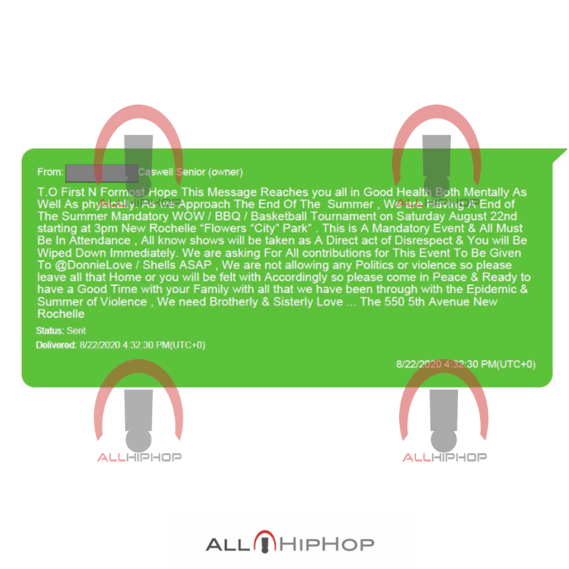 Text messages Casanova sent to other Gorilla Stone gang members