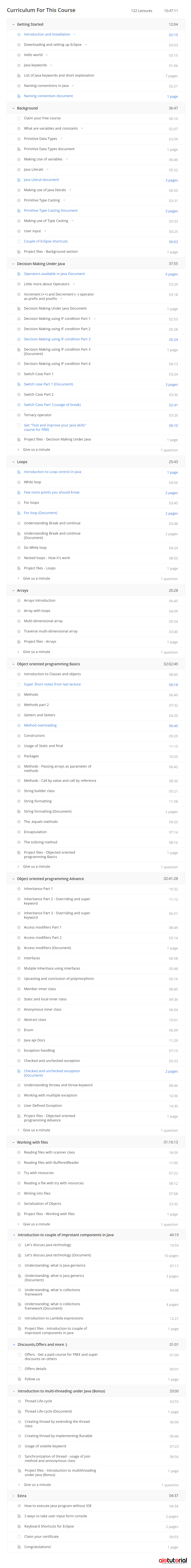 A Complete Java Tutorial Course For Beginners + Exercice