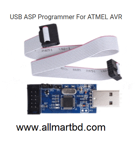 The USB ASP AVR Programming Device for ATMEL processors is a USB in-circuit programmer for Atmel AVR controllers. USB ASP AVR Programming Device for ATMEL Processors simply consists of an ATMega88 or an ATMega8 and a couple of passive components. The programmer uses a firmware-only USB driver no special USB controller is needed. The USB ASP Programmer For ATMEL AVR will work with a wide variety of Atmel AVR microcontrollers including the Atmega8a and Atmega168a. The programmer will also work with a variety of software. The driver will work on both 32 and 64 bit platforms. Features : Model No.: USB ASP AVR Programming Device for ATMEL Processors Compatible Chips: ATMega Series Tiny Series Classic Series CAN Series PWM Series Specifications: Allows you to read or write the microcontroller EEPROM, firmware, fuse bits and lock bits Support for Windows, Mac OS X and Linux (will work on Windows 8.1) 5 KB/sec maximum write speed Software controlled SCK option to support targets with low clock speed (< 1.5MHz) 10 pin ISP interface (conforms to standard ISP 10-pin pinout) The latest Window Drivers are fully signed, so you can use them on Windows Vista and above without any issues. The driver will work on both 32 and 64 bit platforms. On Linux And Mac OS X no kernel driver is required, just use AVRdude and specify the correct port. AVRdude - Version 5.2 or later. AVRdude is available for many platforms. Khazama AVR Programmer - An AVRdude GUI for MS Windows BASCOM-AVR - Version 1.11.9.6 or later eXtreme Burner - An easy to use GUI application for MS Windows. Packing List: 1Pc * USB ASP Programmer For ATMEL AVR