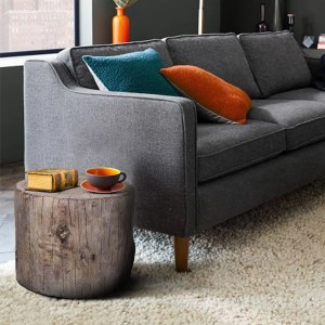 All Nested Weathered Brown Cement Tree Stump Stool - Outdoor Indoor Patio Furniture Round Seat