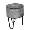 Galvanized Metal Planter Tub Set of 3 - Gray & Black Iron Hairpin Legs - Rustic Farmhouse Decor - Indoor/Outdoor