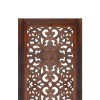 Hand Carved Mango Wood Wall Panel Set (2-Piece), Burnt Brown, Rustic & Traditional Decor, 48x16 Inch, MDF, Wall Art
