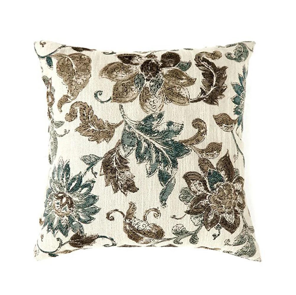 Casagear Home Fionna Contemporary Floral Pillow Set - Multicolor, Large Square Throw Pillows (2 Pack), Polyester, 22x22 Inches