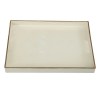 White Rectangular Serving Tray with Cutout Handles - Minimalist Home Decor Organizer - 19x14 Inch Plastic Tray