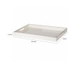 White Rectangular Serving Tray with Cutout Handles - Minimalist Home Decor Organizer - 19x14 Inch Plastic Tray