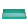 Mimosa Green Square Serving Tray with Cutout Handles - Plastic Decorative Tray for Home Decor & Kitchen