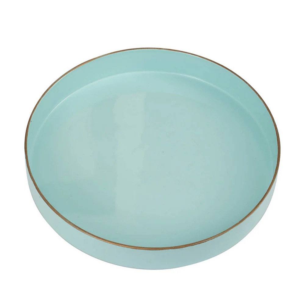 Mimosa Round Serving Tray - Powder Blue - 10 Inch Decorative & Functional Tray with Cutout Handles - Plastic - Home Organization & Decor