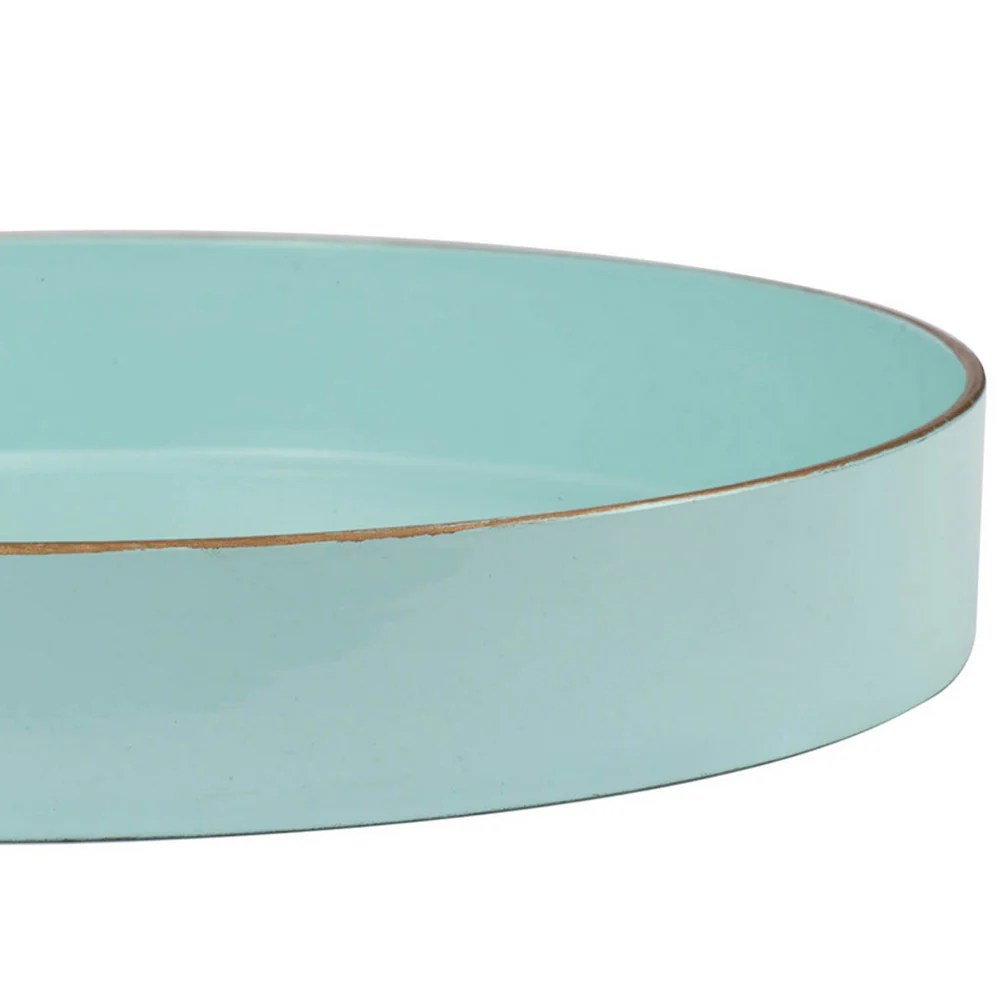 Mimosa Round Serving Tray - Powder Blue - 10 Inch Decorative & Functional Tray with Cutout Handles - Plastic - Home Organization & Decor