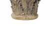 Traditional Resin Pedestal, Weathered Brown, Acanthus Leaf Scroll Design, Decorative Tabletop Stand, 10x10x9 Inches