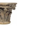 Traditional Resin Pedestal, Weathered Brown, Acanthus Leaf Scroll Design, Decorative Tabletop Stand, 10x10x9 Inches