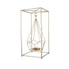 Gold Metal Candle Holder Geometric Hanging Decor 21.5" Iron Candle Stand