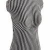 Black & White Fabric Mannequin Dress Form Display Stand - 23"H Polynesian Vintage Style