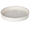 Glossy White Round Plastic Serving Tray with Gold Accents - 10" - Minimalist Home Decor Organizer