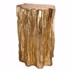 Gold Magnesium Tree Trunk Stool - Rustic Metal Accent Stool for Living Room, Kitchen & Dining - 20"H x 13"W x 13.5"L