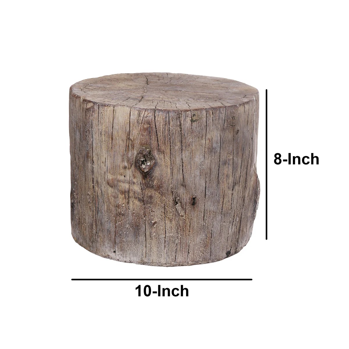 All Nested Weathered Brown Cement Tree Stump Stool - Outdoor Indoor Patio Furniture Round Seat