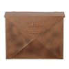 Vintage Copper Iron Mailbox - Wall Mount Envelope Mailbox with Handle - Large Capacity - 16.5x5x12 Inches
