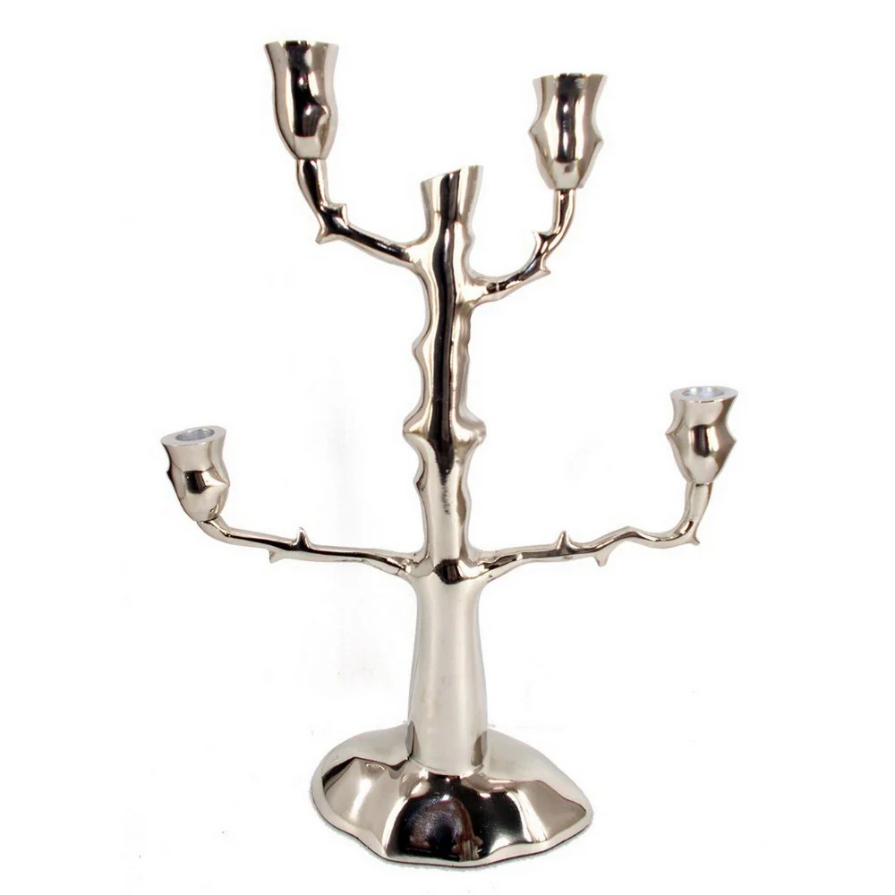 Copper Aluminum Candle Holder, 20 Inch Tall, Decorative Metal Candle Stand, Modern Home Décor, Tabletop Ornament