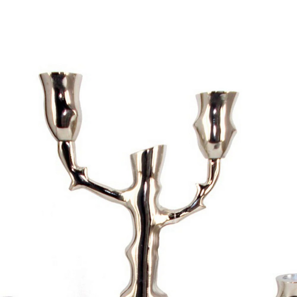 Copper Aluminum Candle Holder, 20 Inch Tall, Decorative Metal Candle Stand, Modern Home Décor, Tabletop Ornament