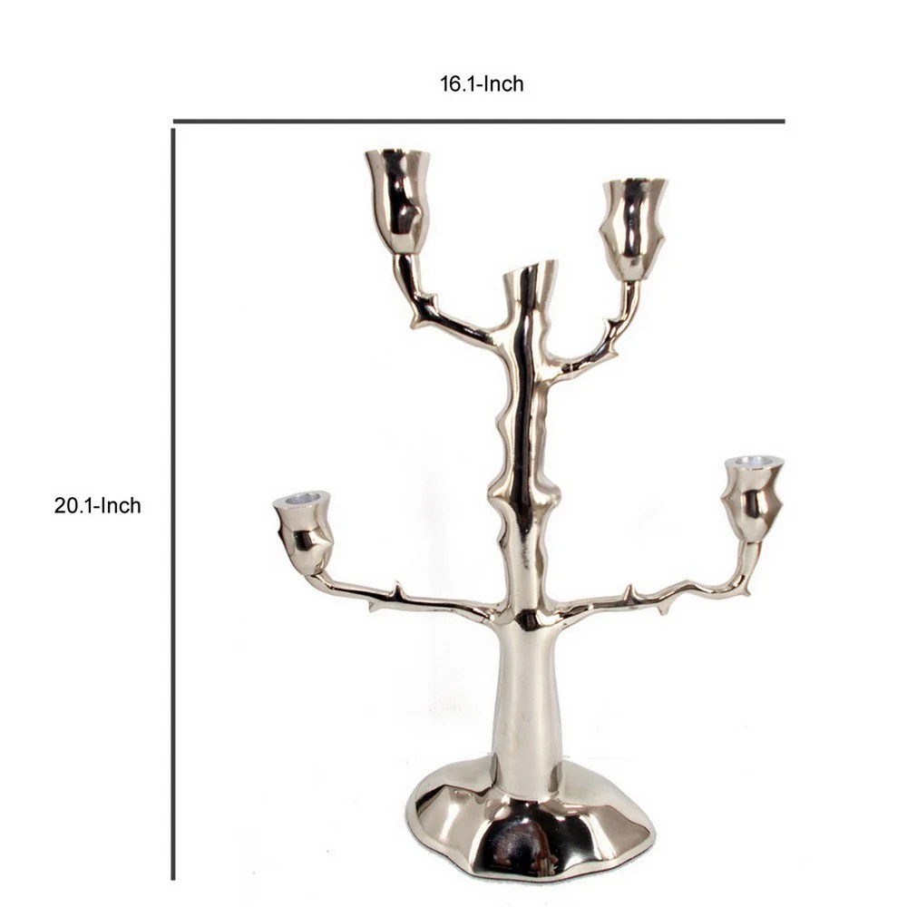 Copper Aluminum Candle Holder, 20 Inch Tall, Decorative Metal Candle Stand, Modern Home Décor, Tabletop Ornament