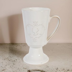 White Ceramic Lantern Vase, 5x10 Inch Decorative Flower Vase for Home Decor, Office Tabletop, Window Sill, TV Unit