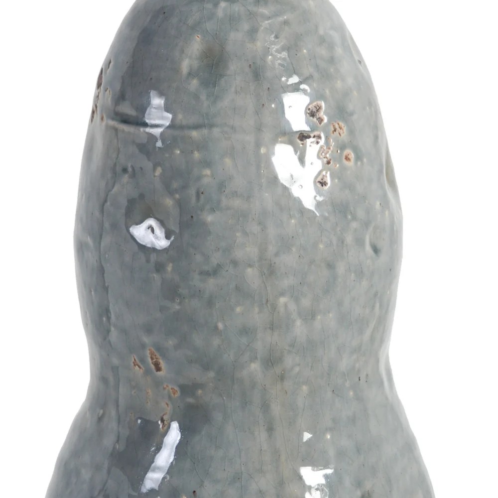 Gray Ceramic Vase 15" Tall - Modern Home Décor Flower Vase, Polished Finish, Decorative Table Vase, Office Decor, Rustic & Fresh Flower Arrangement