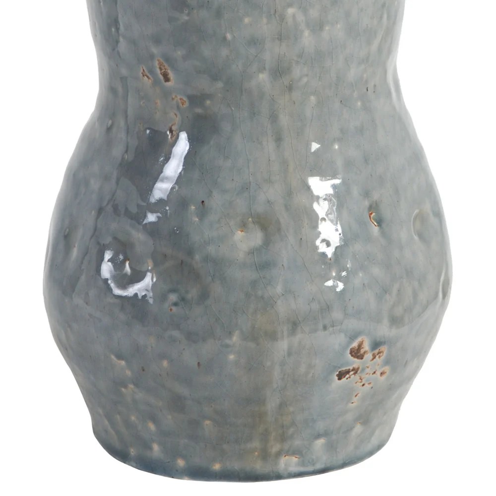 Gray Ceramic Vase 15" Tall - Modern Home Décor Flower Vase, Polished Finish, Decorative Table Vase, Office Decor, Rustic & Fresh Flower Arrangement