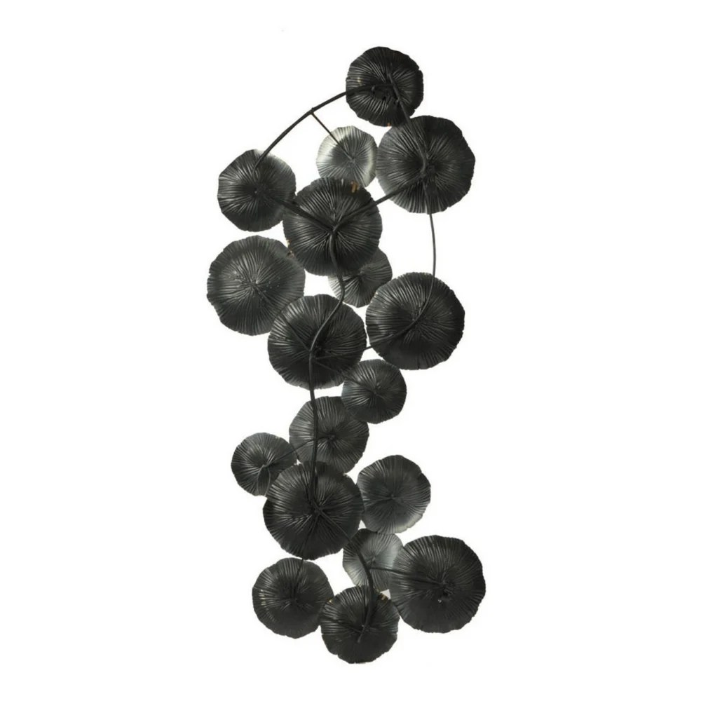 Mesmerizing Floating Water Plants Metal Wall Art Decor - Gold Silver White - 17.7"H x 39.4"L