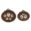 Rustic Brown Ceramic Photo Frames Set of 2 - Wall Mount, Traditional Style, Decorative, Novelty, 15.2x13.8 & 10.8x9.8 Inches