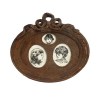 Rustic Brown Ceramic Photo Frames Set of 2 - Wall Mount, Traditional Style, Decorative, Novelty, 15.2x13.8 & 10.8x9.8 Inches