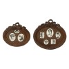 Rustic Brown Ceramic Photo Frames Set of 2 - Wall Mount, Traditional Style, Decorative, Novelty, 15.2x13.8 & 10.8x9.8 Inches