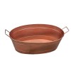 Copper Oval Planter Tub, Hammered Metal, Farmhouse Style