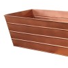 Large Copper Metal Planter Box with Embossed Design - Galvanized Steel, Rectangular, Drainage Holes, Indoor/Outdoor