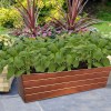 Large Copper Metal Planter Box with Embossed Design - Galvanized Steel, Rectangular, Drainage Holes, Indoor/Outdoor
