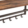 Rustic Brown Industrial Wall Mount Coat Rack with Shelf & 5 Hooks - Metal & Wood Entryway Organizer - 26 Inch