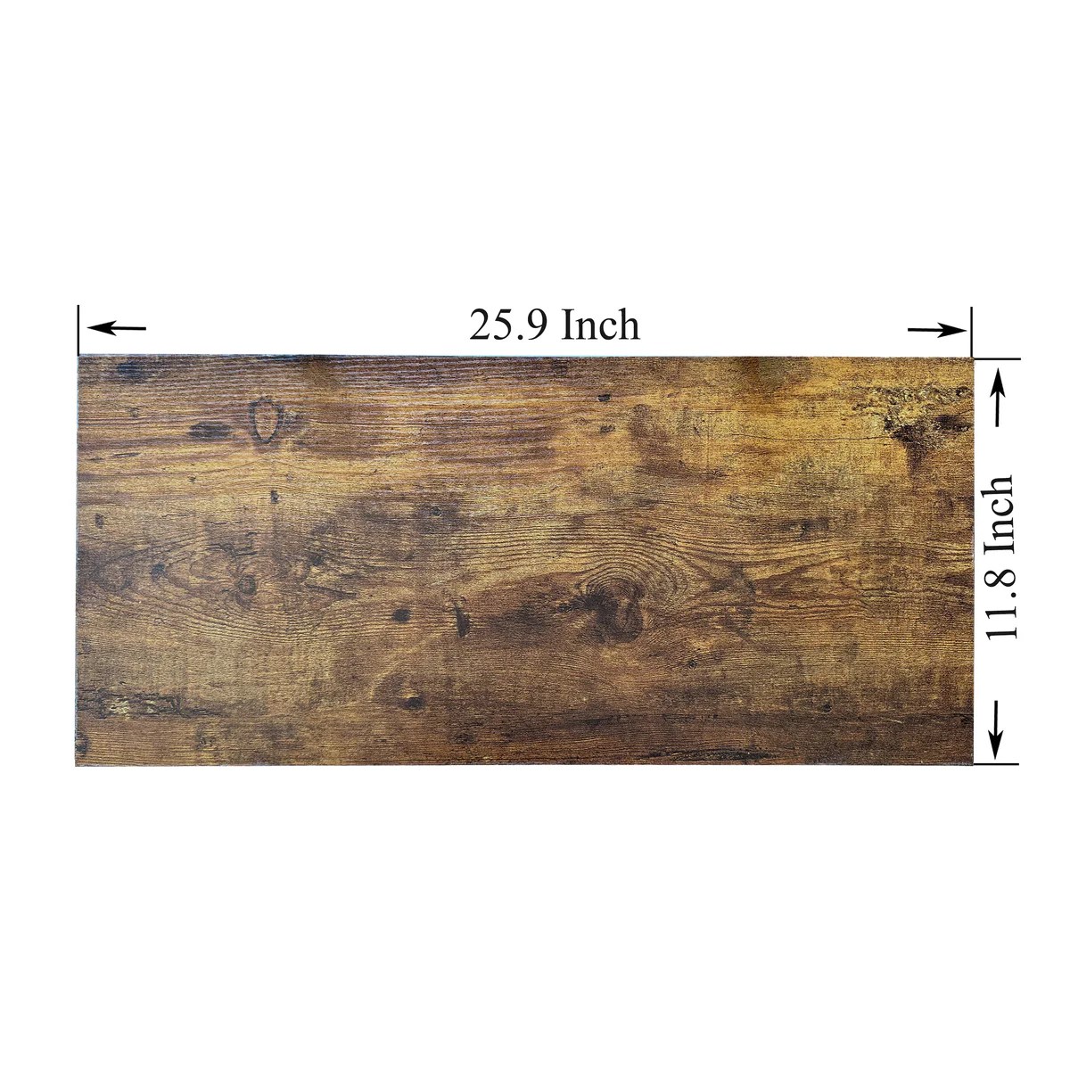 Rustic Brown Industrial Wall Mount Coat Rack with Shelf & 5 Hooks - Metal & Wood Entryway Organizer - 26 Inch