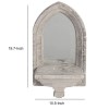 Washed White Cement Wall Mirror - Farmhouse Style Decorative Accent Mirror - 19.7"H x 5.5"W x 10.5"L
